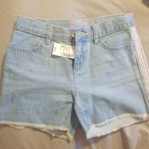 Girls embellished denim shorts